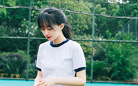 校园美女学生户外活力写真(9)