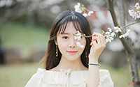 甜美清新美女户外花丛写真(8)