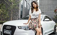 奥迪RS5与清新美女车模(14)