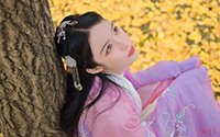 秋日古装气质美女户外写真(10)