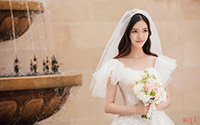 气质女神林允时尚婚纱户外写真(9)