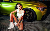 日产GTR改装车美女车模(7)
