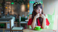 红裙亮丽性感美女(7)